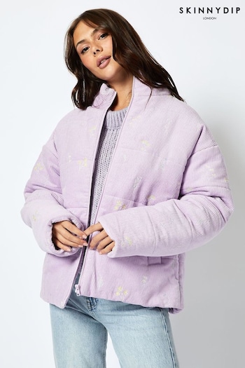 Wildflower Cord Puffer in Lilac (E93850) | £70