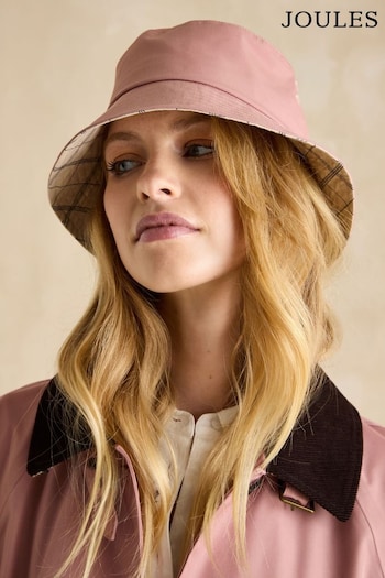 Joules Thurlow Pink Adjustable Waterproof Bucket Hat (E93860) | £30