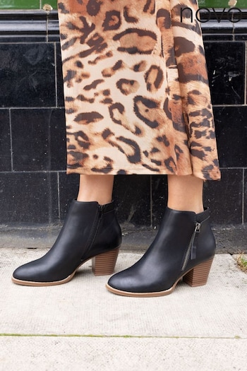 Novo Black Regular Fit Lovida Zip Block Heel boots GW9744 (E94018) | £40