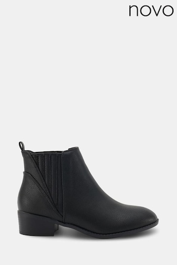 Novo Black Wide Fit Dillion Low Ankle Chelsea boots Women (E94046) | £36