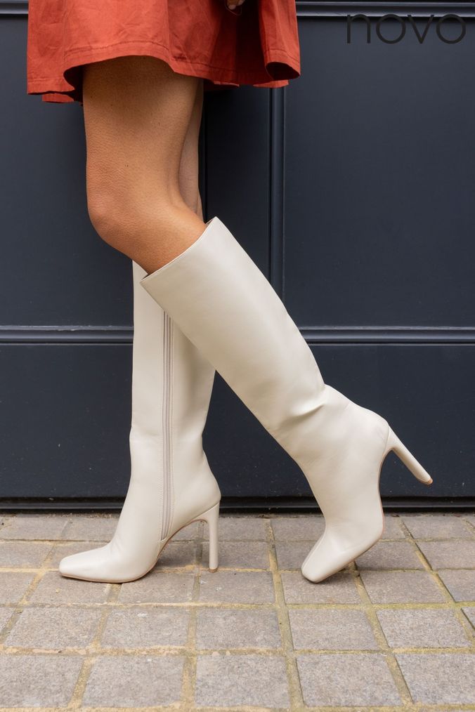 Buy Cream Knee High Boots Online Next UK