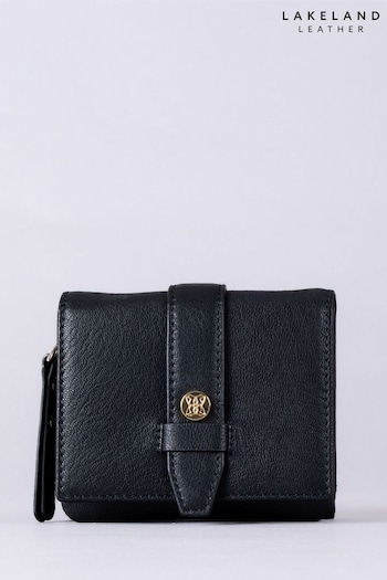 Lakeland Leather Black Mini Icon Stud Flapover Tab Purse (E94327) | £25