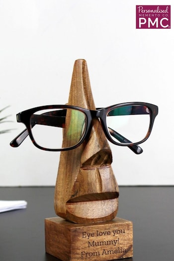 Personalised Wooden Nose Shaped Glasses Holder by PMC (E94591) | £20