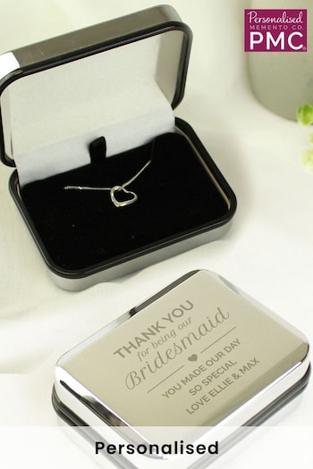 PMC Natural Personalised Bridesmaid Box and Heart Necklace (E94621) | £25