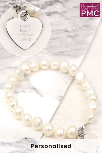 PMC Natural Personalised Freshwater Pearl White Bracelet (E94632) | £25