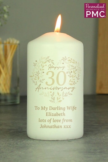 Personalised Pearl 30th Anniversary Candle by PMC (E94738) | £14