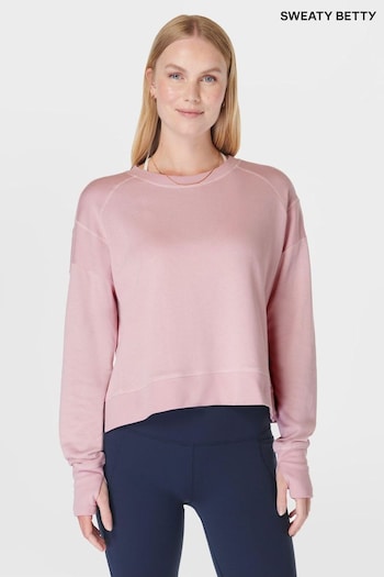 Sweaty Betty Pink After Class Crop Sweatshirt (E95046) | £45