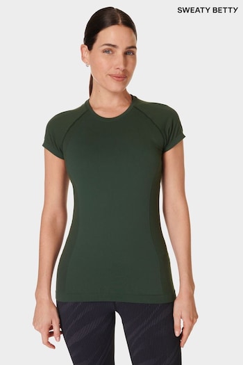 Sweaty Betty Green Athlete Seamless Workout T-Shirt (E95077) | £45