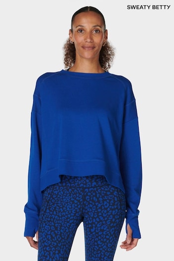 Sweaty Betty Blue After Class Crop Sweatshirt (E95086) | £45