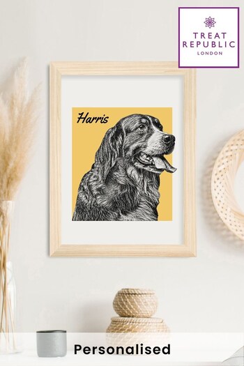 Personalised Pet Sketch Portrait Print by Treat Republic (E95094) | £50