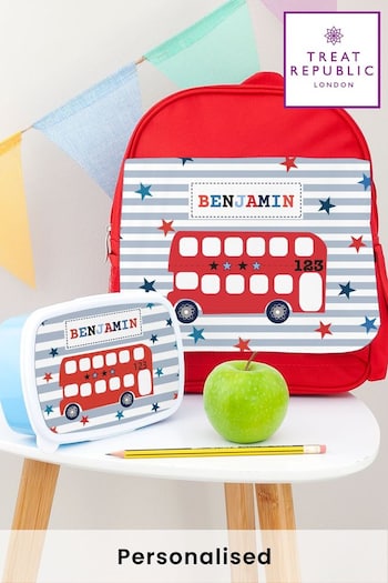 Personalised Kid’s Bus School Set by Treat Republic (E95111) | £36