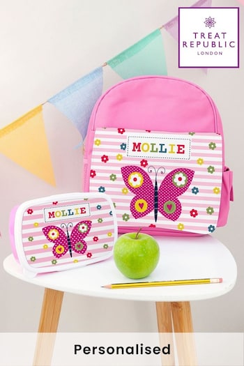 Personalised Kid's Butterfly School Set by Treat Republic (E95113) | £36