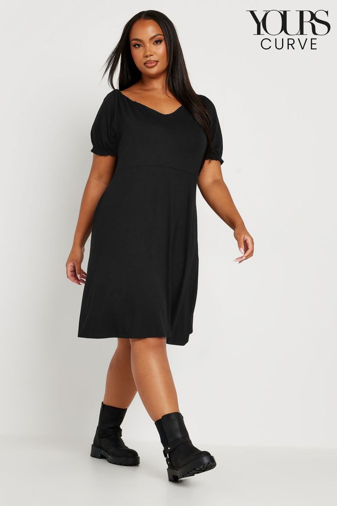 Buy Women s Black A line Short Sleeve Plain Casual Dresses Online OnlinenevadaShops