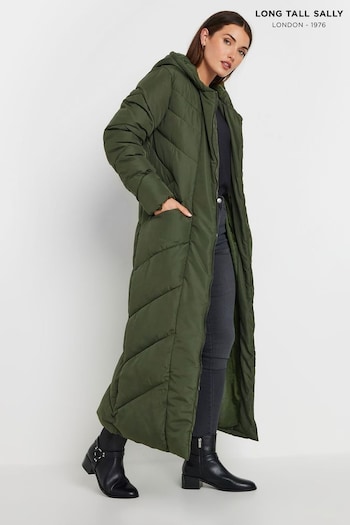 Long Tall Sally Green Maxi Longline Padded Coat (E95463) | £90