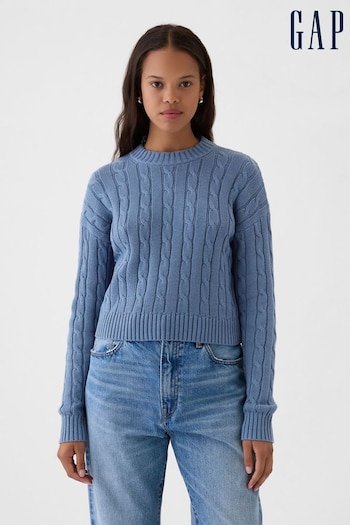 Gap Blue Cable-Knit Cropped Jumper (E95856) | £40