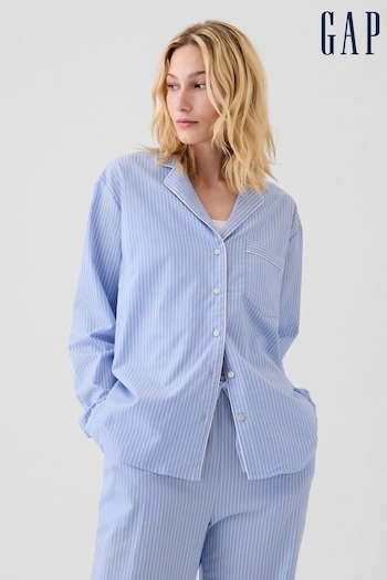 Gap Blue Stripe Poplin Pyjama Shirt (E95933) | £25