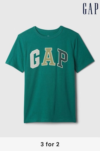 Gap Green Logo Graphic Short Sleeve Crew Neck T-Shirt (4-13yrs) (E95947) | £10