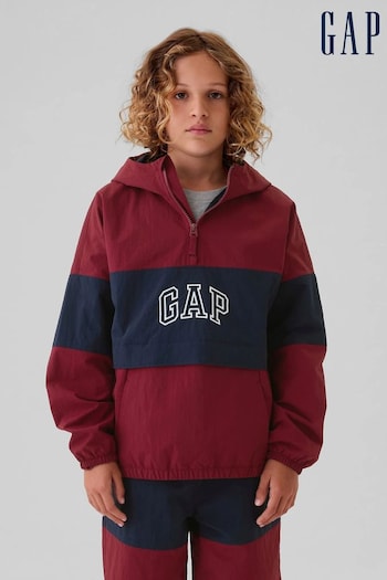 Gap Burgundy Red Logo Anorak Hooded Jacket (4-13yrs) (E95957) | £40