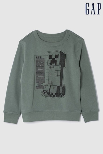 Gap Green Minecraft Graphic Crew Neck Sweatshirt (4-13yrs) (E95975) | £25