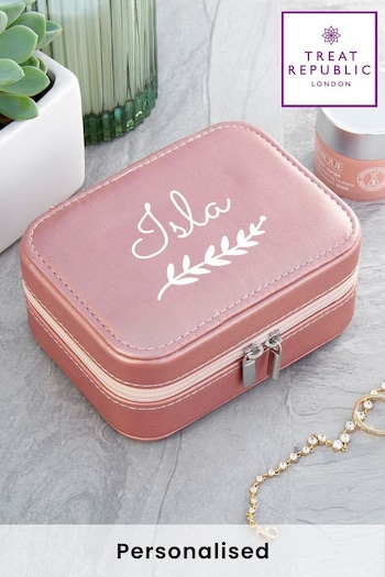 Personalised Pink Travel Jewellery Case by Treat Republic (E96017) | £28