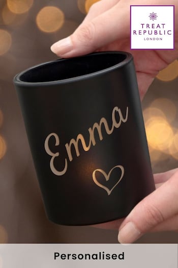 Personalised Heart Black Candle by Treat Republic (E96038) | £20