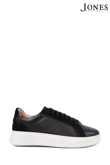 Jones Bootmaker Bergamot Leather Black Trainers (E96165) | £89