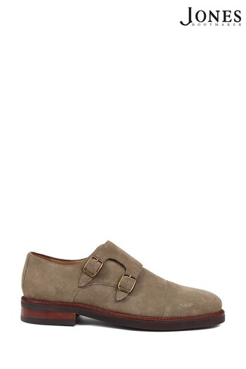 Jones Bootmaker Natural Oliver Double Strap Leather Monk common shoes (E96166) | £99