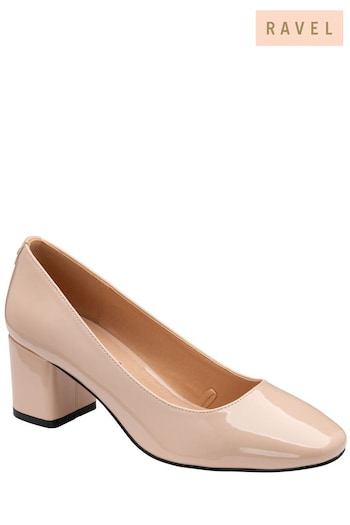 Ravel Nude Patent Block-Heel Court Shoes (E96377) | £65