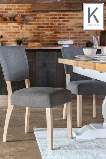 K Interiors Grey Clermont Dining Chairs Pair (E96833) | £400