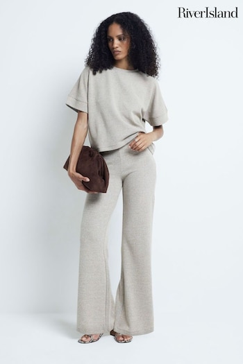 River Island Gold Wide Leg Crochet track trousers (E96884) | £30