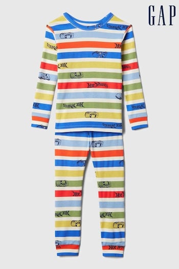 Gap Cream Hot Wheels Cotton Long Sleeve Pyjama Set (6mths-5yrs) (E96940) | £18