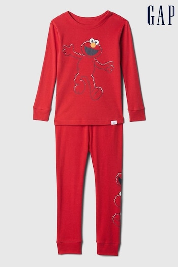 Gap Red Cotton Sesame Street Long Sleeve Pyjama Set (12mths-5yrs) (E96966) | £18