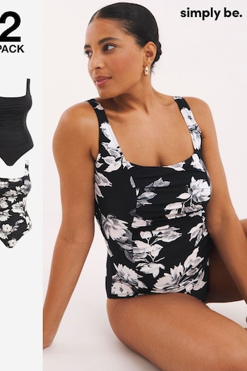 Simply Be Black Magisculpt Swimsuits 2PK (E97007) | £60