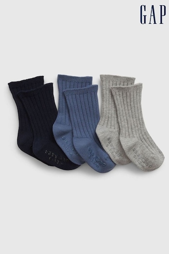 Gap Blue 3 Pack First Favourites Crew Socks (Newborn-24mths) (E97153) | £6