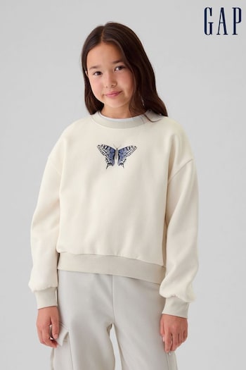 Gap Cream Butterfly Vintage Soft Sweatshirt (4-13yrs) (E97183) | £20