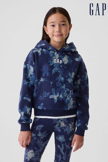 Gap Blue Floral Logo Graphic Hoodie (4-13yrs) (E97190) | £20