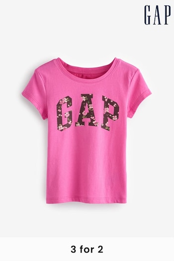 Gap Pink Arch Logo T-Shirt (4-13yrs) (E97215) | £10