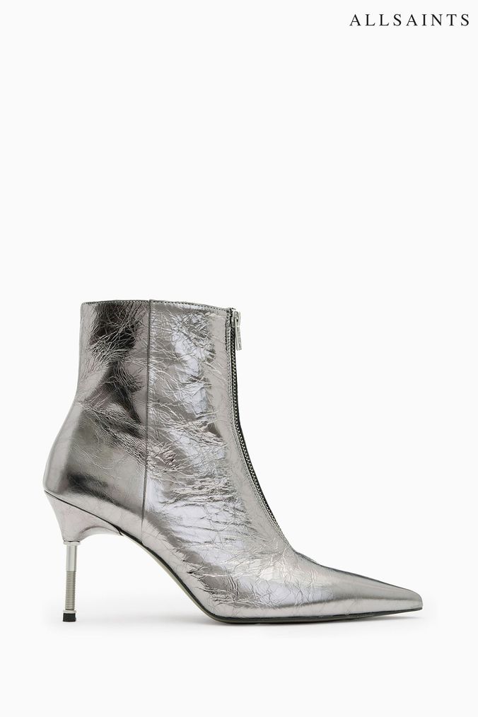 Women s Silver Ankle Boots Next UK