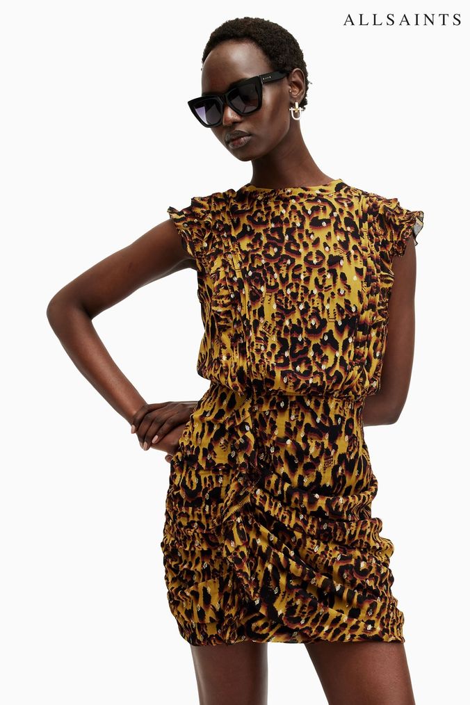 Yellow tiger print dress discount