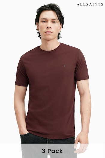 AllSaints Green Brace Short Sleeve Crew T-Shirts 3 Pack (E97733) | £95