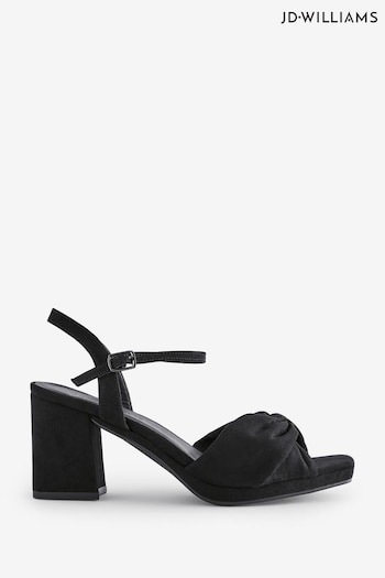 JD Williams Black Strappy Platform sandals RCVRY in Extra Wide Fit (E97826) | £39