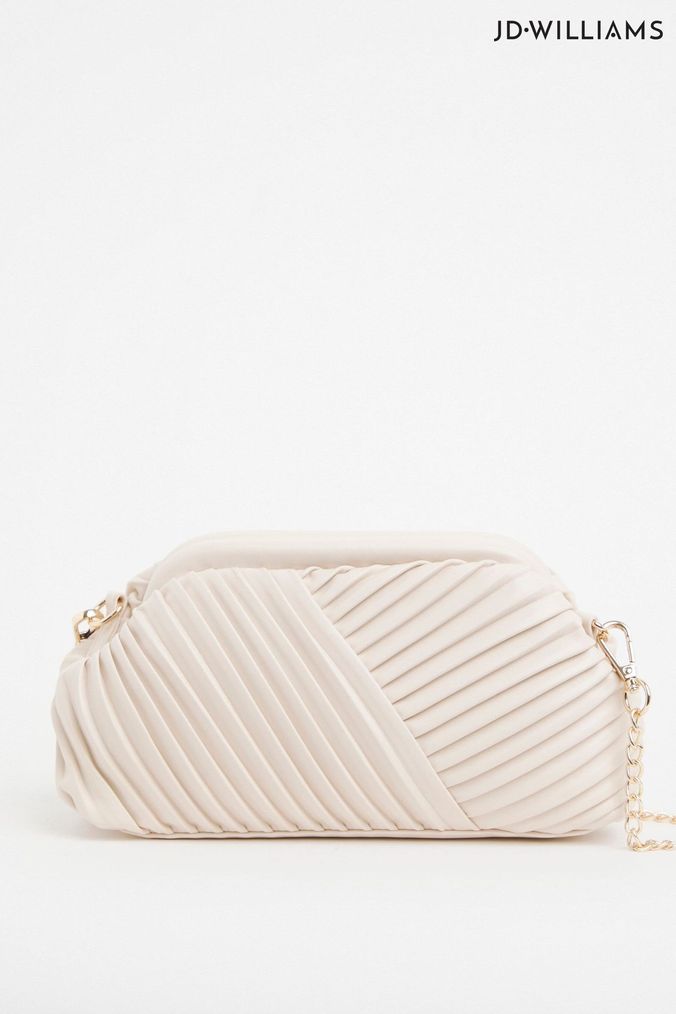 Next cream clutch bag sale