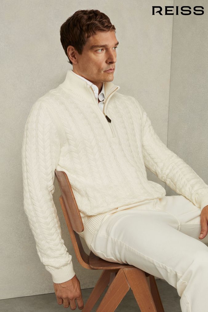Mens White Jumpers Mens White Crew V Neck Jumpers Next UK