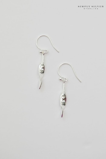 Simply Silver Silver Tone 925 Polished Twist Drop Earrings (E98407) | £25