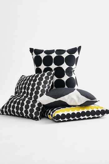 Marimekko Black 100% Cotton Rasymatto Cushion Cover (E99111) | £53