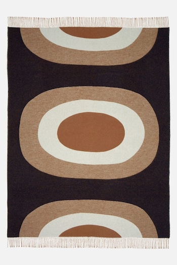 Marimekko Brown  Off White  Dark Blue Melooni Throw (E99112) | £170