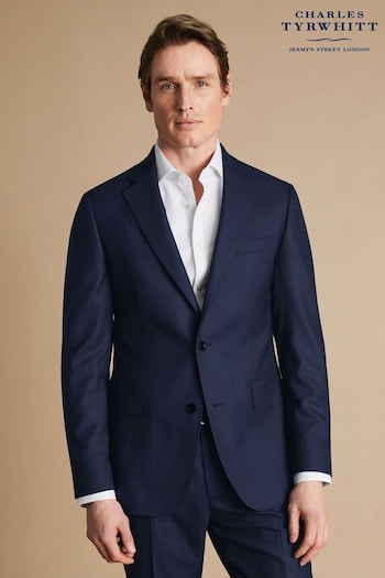 Charles Tyrwhitt Blue Slim Fit End on End Travel Suit: Jacket (E99291) | £279