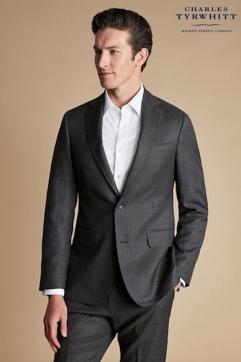 Charles Tyrwhitt Grey Slim Fit Italian Luxury Suit: Jacket (E99328) | £379