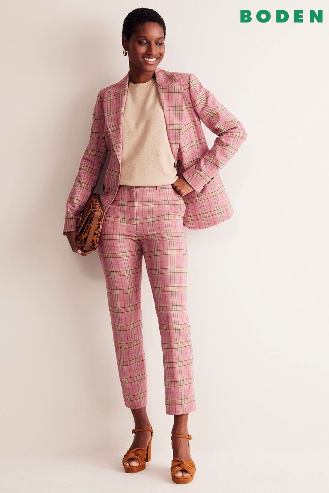 Buy Women s Check Tartan Cropped Trousers Online Next UK
