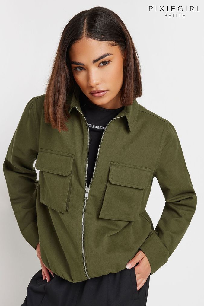 Women's petite utility jacket top